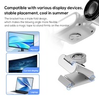 Ventilateur de refroidissement Pluska G12 4000mAh avec double ventilateur, lumière LED, support détachable, rechargeable par USB, pour écran d'ordinateur