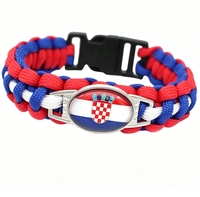 Bracelet en paracorde personnalisé avec le drapeau national de la Croatie, bracelet de survie tissé à la main pour les matchs de football et souvenir national