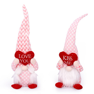 DAMAI Rudolph Doll Valentines Day Decorations Plushie Gnome Tree Topper Love Heart Gnome Valentines Day Gnome Doll - Product Image 5