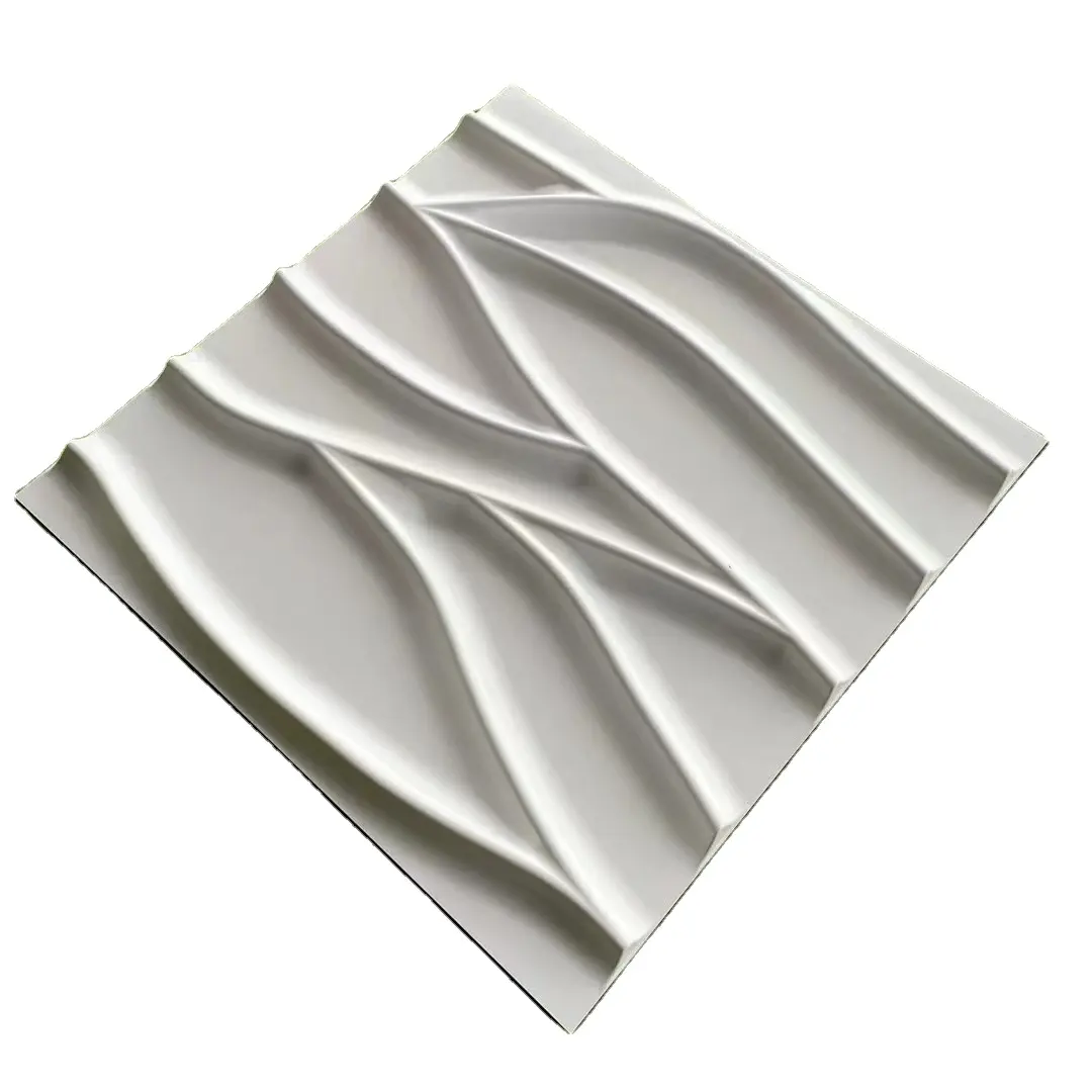 19.7 "x 19.7" PVC 3D tuğla duvar panelleri beyaz Art3d PVC kaykay dekoratif 3D duvar panelleri gri plastik