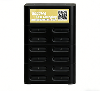Borne de recharge publique pour téléphone, 12 emplacements pour batteries, banque d'alimentation partagée, empilable, location