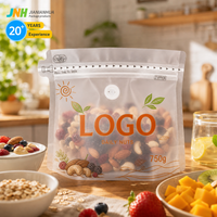 Pochette refermable mate personnalisée avec logo imprimé en gravure, valve de dégazage, emballage PET anti-humidité pour amandes, noix et noix de cajou