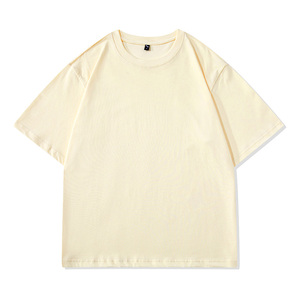 เสื้อยืดสตรีทแวร์ทรงเฮฟวี่เวท 300 GSM เสื้อยืดเรียบๆ แบบยูนิเซ็กส์ ทรงดรอปไหล่ โอเวอร์ไซส์ สไตล์สตรีท 100% ผ้าหนา - Product Image 3