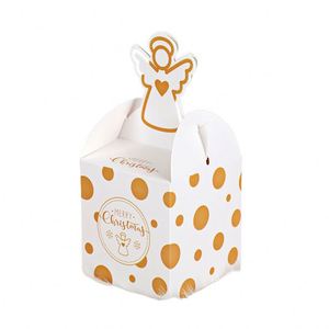 Cajas de embalaje de papel de regalo de Navidad personalizadas para aperitivos de pastel de caramelo para golosinas de víspera con impresión de laminación mate - Product Image 4