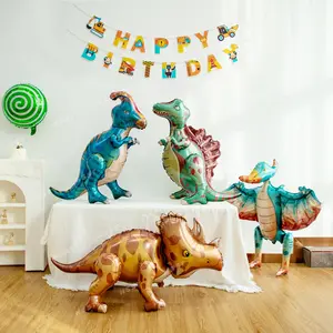 2024 ขายส่งการออกแบบใหม่ Globos ฮีเลียมบอลลูนตกแต่ง Spinosaurus Triceratops Pterosaurus Parasaurolophus ฟอยล์บอลลูน