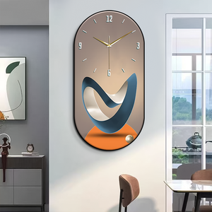 Elegante orologio ovale dipinto-artistico orologio artistico <span class=keywords><strong>da</strong></span> <span class=keywords><strong>parete</strong></span> per soggiorno - Product Image 4