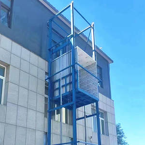 Новый недорогой вертикальный гидравлический подъемник для грузов со стальной цепью, изготовленный на заказ - Product Image 4