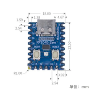 Módulo de placa de desarrollo PICO para microcontrolador Raspberry Pi, procesador de doble núcleo Cortex M0 +, Flash de 2MB, RP2040, 1 unidad