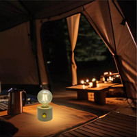 Lampes de table sans fil à piles au design vintage, avec abat-jour en verre ABS, ampoule LED à filament, interrupteur à bouton, intensité réglable, blanc chaud, Type-C