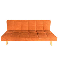 Canapé Futon Design Moderne, Pliant Convertible Clic-Clac, Orange, Par Fabricant de Lits et Canapés