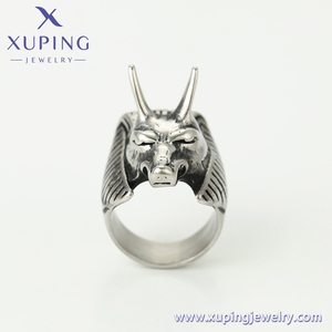15527 XUPING JEWELRY Anelli in Acciaio Inossidabile Color Nero Pistola, Gioielli Delicati alla Moda Elden Ipoallergenici con Gemme - Product Image 3
