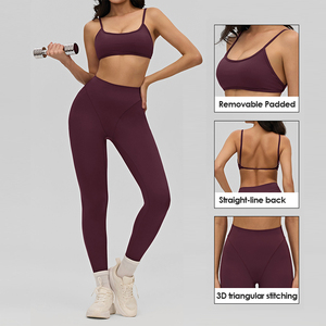 EVARICKY Completo Yoga Solido e Traspirante da <span class=keywords><strong>Donna</strong></span>, Set Due Pezzi <span class=keywords><strong>Aderente</strong></span> Modellante per Fitness e Yoga, Leggings per Corsa all'Aperto - Product Image 2