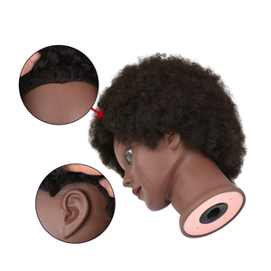 Vente chaude 100% tête de poupée de cheveux humains Mannequin Afro pour tresser des outils d'extension de cheveux Styles de pratique - Product Image 3