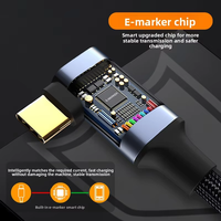 Câble d'extension USB-C 3.1 coudé mâle-femelle de 2 m avec conducteur en cuivre pour transmission vidéo et charge sur Switch
