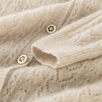 Cardigan en cachemire pour femme, col en V, tricoté, de qualité supérieure, décontracté, très tendance
