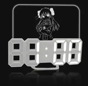 Customise Large Table Promotional Decorative 3D Electronic Large Display Led Digital Clock Wall