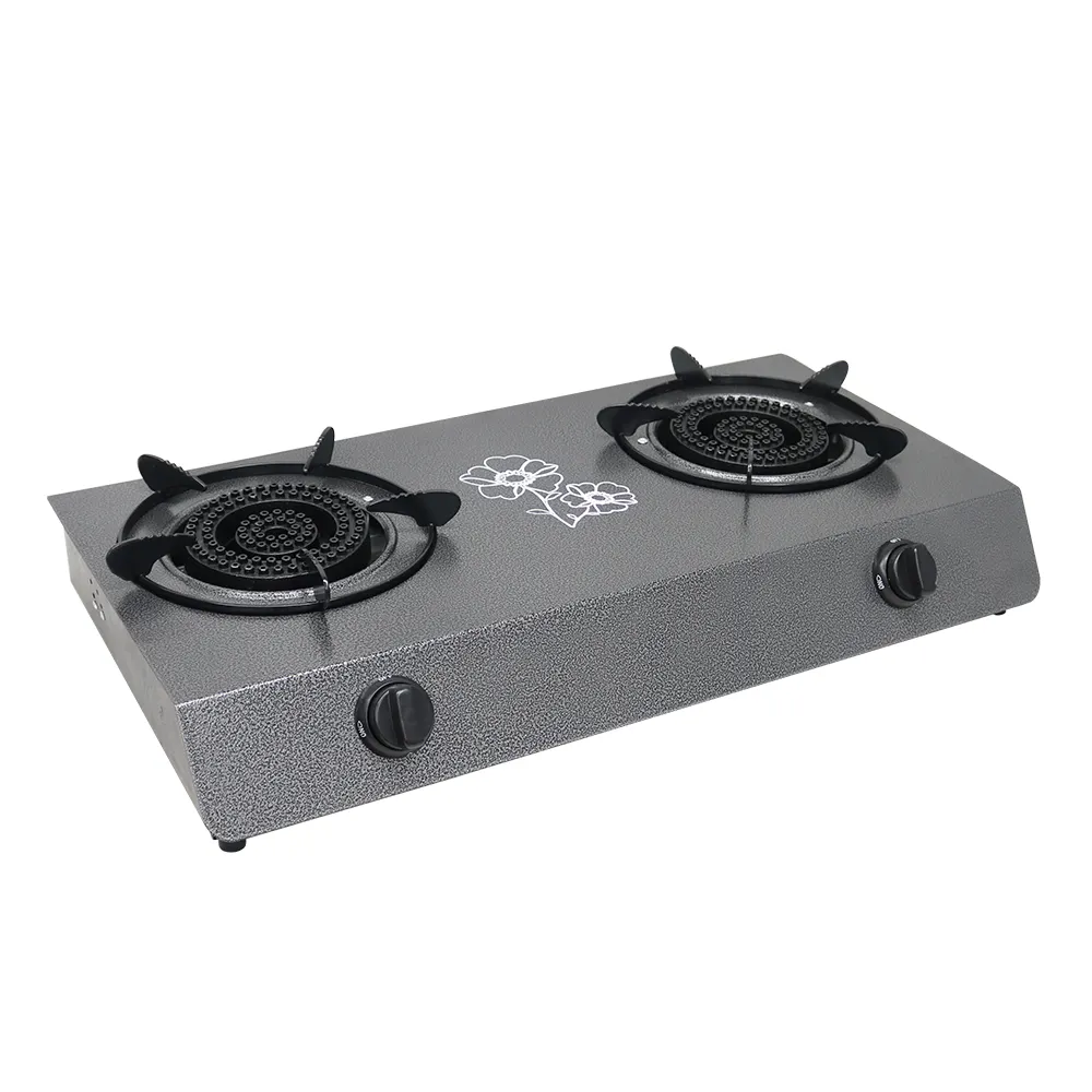 2023 Hot Selling Commercial 2 Burner Heavy Duty Cast Iron Gas Cooker Stove Cooktop