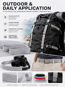 Cinta de polipropileno de 22 mm y 600D de color sólido con diseño de espiga, cinta de ribete de color personalizado para mochilas, correas de cámara, cinturones y accesorios para mascotas. - Product Image 5
