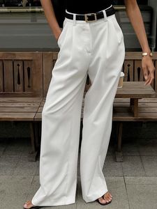 Nuovi <span class=keywords><strong>Pantaloni</strong></span> <span class=keywords><strong>Bianchi</strong></span> a <span class=keywords><strong>Vita</strong></span> <span class=keywords><strong>Alta</strong></span> e Gamba Larga per Autunno/Inverno, Eleganti e Versatili per il Lavoro - Product Image 3