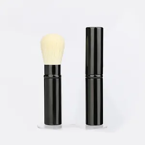 BEILI Retractable Kabuki Makeup Brushes Blush Brushes Set Portable Powder Brushes with Flat Angled Top for Travel