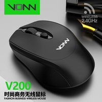 VONN Mouse Nirkabel Baterai USB Optik 2.4GHz Warna Hitam Terlaris untuk Komputer Laptop 1600DPI Desain Klasik untuk Kantor
