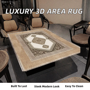 Tapis d'intérieur en velours cristal 3D géométrique moderne de luxe en gros avec dos antidérapant lavable à poils courts pour salon - Product Image 2