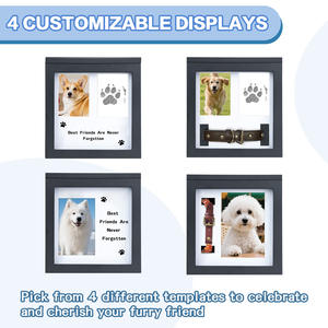 Kendin Yap Tasarım Özelleştirilmiş Logolu Köpek Tasması Tutucu Resimli MDF El Yapımı Boyama UV Boş Evcil Hayvan Anı Fotoğraf Çerçevesi 9x9 inç Siyah - Product Image 2