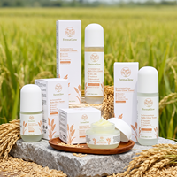 Kit de Soins Visage au Riz Fermenté Éclaircissant et Hydratant : Nettoyant, Tonique, Sérum, Crème à la Niacinamide et Acide Hyaluronique