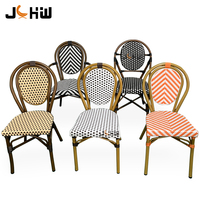 Mobilier de jardin extérieur en rotin café français bistro chaise de salle à manger table et chaise de patio de restaurant en osier