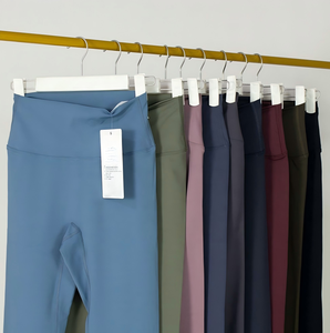 Leggings Deportivos de Cintura Alta para Mujer, Diseño de Alta Calidad, Logotipo Personalizado, Elásticos, de Nailon, Tallas Grandes, Sin Líneas Visibles, Sensación de Desnudez, para Yoga y Gimnasio - Product Image 1