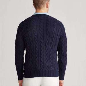 <span class=keywords><strong>Maglione</strong></span> Pullover da <span class=keywords><strong>Uomo</strong></span> in Lana Merino Sottile con Logo Personalizzato e Codice QR Ricamato - Product Image 3