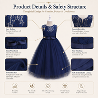 Robe de soirée de luxe en dentelle et tulle pour filles, longueur ras du sol, style robe de bal, nouvelle collection 2026, pour demoiselles d'honneur, mariage, fête, vêtements de boutique pour enfants, vente en gros