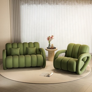 Sillón de Tela Geométrico Moderno, Individual o Doble, para Sala de Estar, Dormitorio Pequeño, Vestíbulo o Recepción - Product Image 3