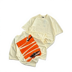 Camiseta Extra Grande para Hombre con Estampado Naranja, Manga Corta, Cuello Redondo, Estilo Casual, 100% Algodón Jersey, Transpirable - Product Image 1