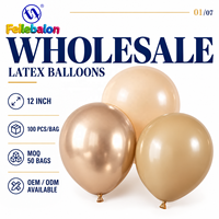 Balon Lateks Champagne Grosir 12 Inci 100 Buah CE/EN71/BSCI/CPC OEM/ODM - Warna Campuran untuk Perlengkapan Pesta Baby Shower