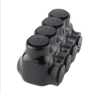 Conectores de Cable Eléctrico Negros UL QMS-S500-4, Conectores Multi-Tap Aislados, Terminales LUG de Entrada de un Solo Lado, UL y No UL