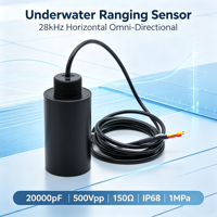 Transductor Hidroacústico Omnidireccional Horizontal de 28kHz, Sonda Ultrasónica Subacuática IP68, 500Vpp, 1MPa, Resistente al Agua, Certificación CE, 500M