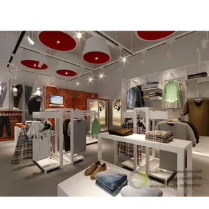 Men Clothing Shop Interior Design Household Supplies Boutique Clothes Shop Display Furniture Clothing Rack For Store