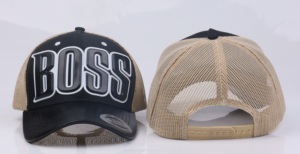 <span class=keywords><strong>หมวก</strong></span>แฟชั่นกลางแจ้ง หนัง PU ด้านหน้า ผ้าโพลีเอสเตอร์ตาข่าย ทรงสูง ปีกโค้ง โลโก้ซิลิโคนนูน 3 มิติ <span class=keywords><strong>หมวก</strong></span> 5 ชิ้นส่วน แบบสั่งทำ - Product Image 3