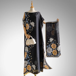 Abiti Musulmani da Donna all'Ingrosso, Caftani e Abaya in Seta, Abbigliamento Africano Etnico, Caftani Lunghi Stampati Taglie Forti - Product Image 4