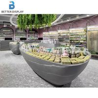 Comptoir de pharmacie sur mesure avec design 3D pour magasin commercial, présentoir de pharmacie, mobilier de magasin