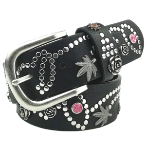 New Fashion PU Leather <strong>Belt</strong> Metal Rivets Grey Wash Vintage Casual Ladies PU <strong>Belts</strong> for Women - Product Image 3