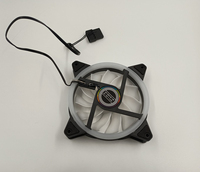 Ventilador de Refrigeración RGB de Doble Bucle de 12 cm 12025 para Caja de Ordenador, Rodamiento Fluido, Plástico Negro y Blanco, LED Arcoíris, 12 V CC, 18 dBA