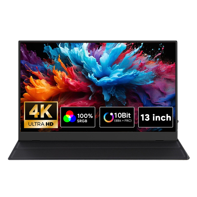 AMABOO Ultra-Narrow Bezel Ultra-Thin 13.3 Inch Multi-Touch 400nits 4K IPS LCD 100% SRGB Portable Monitor for Gaming Business