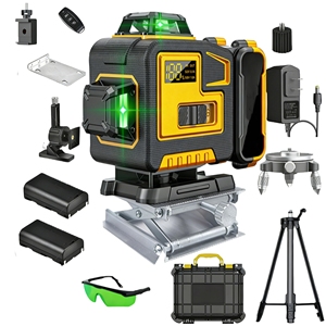 <span class=keywords><strong>Nivel</strong></span> Láser Inteligente Industrial de 16 Líneas 4D con Líneas Cruzadas Verdes, Autonivelante de 360°, Rotación 4x360, Batería 18650 de 12V - Product Image 1