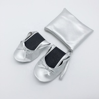 Chaussures de danse ballerines pliables imprimées légères dorées personnalisables pour mariage, après-soirée, été, printemps