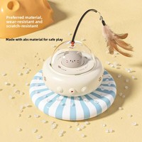 Automatisches Elektrisches Katzenspielzeug mit Interaktivem Laserpointer und Feder-Teaser - Langlebiges Plastik-Innenspielzeug zur Langeweile-Bekämpfung