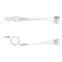 Kabel Pengisi Daya USB 3 in 1 TPE OEM dengan Tipe-C Micro untuk Perangkat Seluler