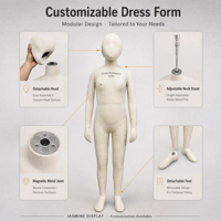 Services de tailles personnalisées Série Enfants Mannequin de couture en fibre de verre suspendu pour femmes, corps entier, pour robes de mariée