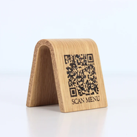 Panneau de menu en bois avec code QR personnalisé présentoir professionnel en bois enseigne de bureau en bois panneau à code QR de bureau